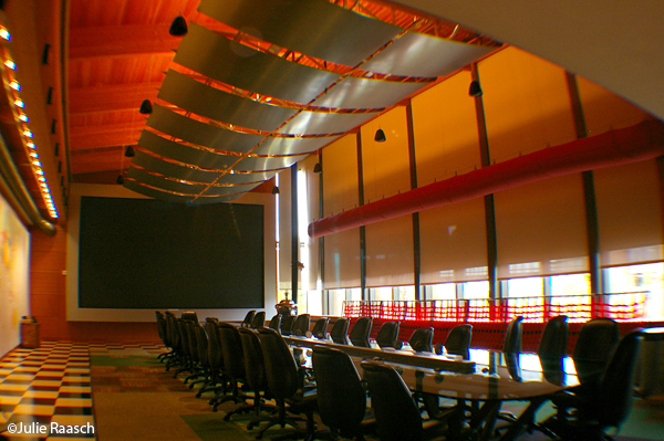 conference room with long table and many chairs